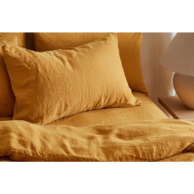 Bedfolk Linen Pillowcase Pair - Standard 50 x 75cm - Ochre