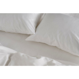 Bedfolk Luxe Cotton Pillowcase Pair - Large 50cm x 90cm - Snow