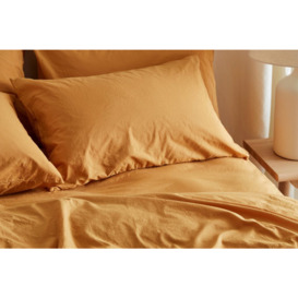Bedfolk Relaxed Cotton Duvet Cover - Single 135 x 200cm - 3ft - Ochre