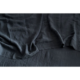 Bedfolk Linen Flat Sheet - Double 230 x 260cm 4ft 6 - Ink