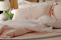 Two Row Satin Cord Duvet Cover - Super King 260cm x 220cm - 6ft - WhiteBlush Pink - Percale