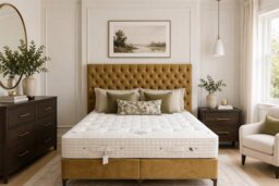 Vispring Excellence Divan Set with Aldo Headboard - Superking Size - Ex Display