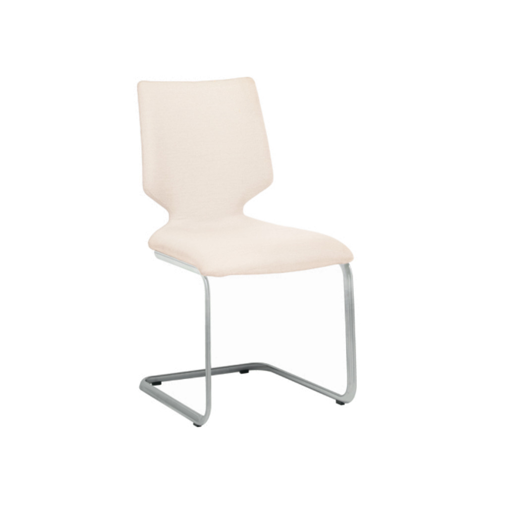Venjakob Arnd Dining Chair - Stainless Steel Optic / Dublin Light Grey