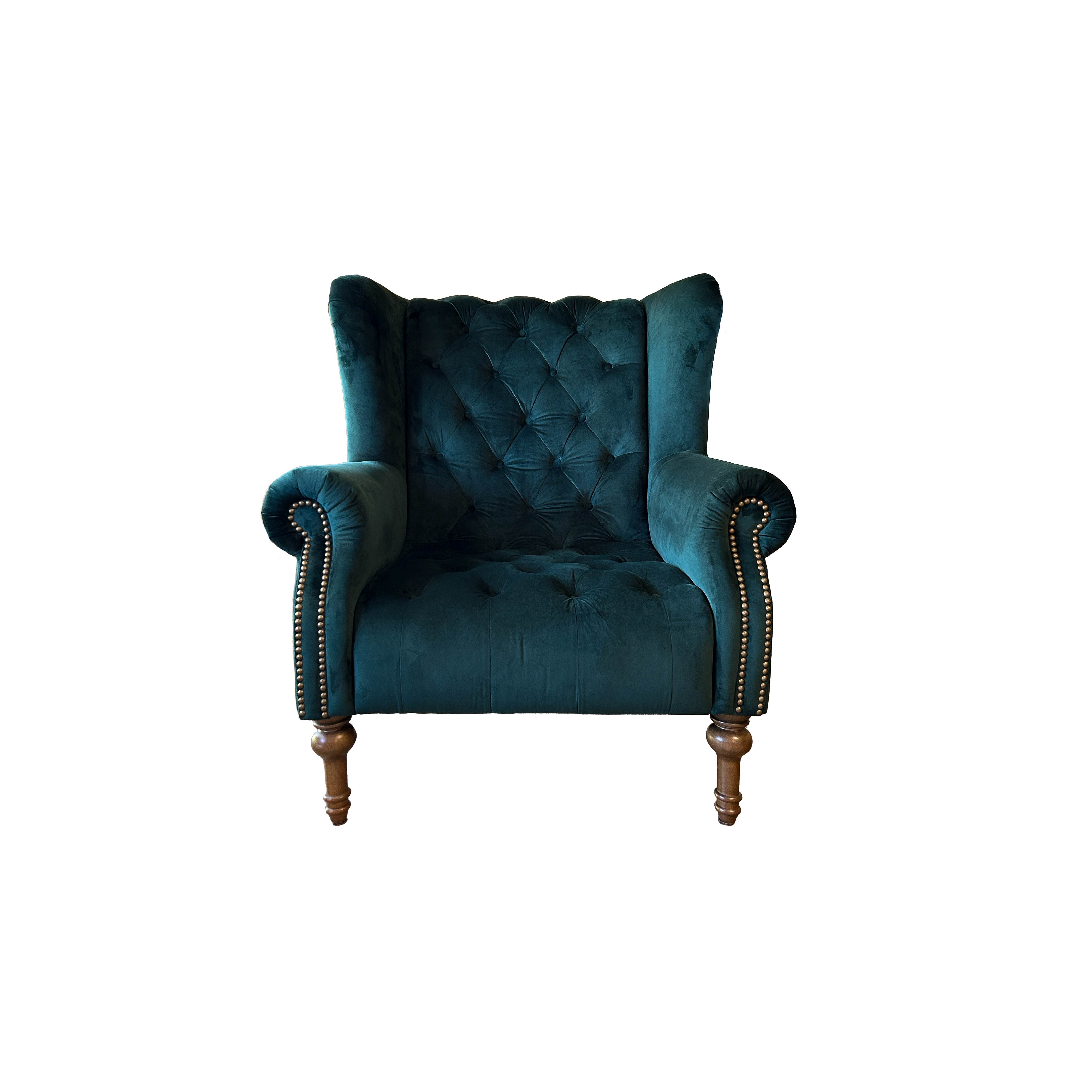 Alexander & James Theo Velvet Armchair Plush Honeycreeper