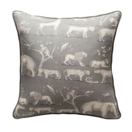 Kingdom Storm, Sustainable Feather, Cushion, 55cm x 55cm - Andrew Martin Storm Eco-conscious & Linen Blend & Viscose Blend Animal