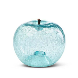 Aquamarine Crackled, Apple Sculpture, 20cm x 16cm, Aquamarine - Andrew Martin - thumbnail 1