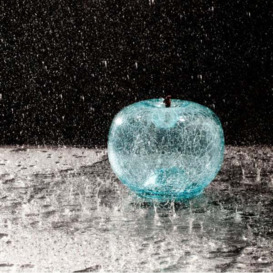 Aquamarine Crackled, Apple Sculpture, 20cm x 16cm, Aquamarine - Andrew Martin - thumbnail 2