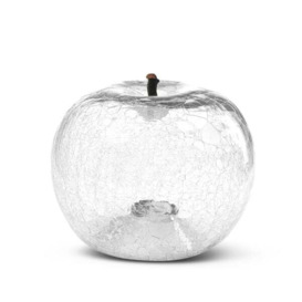 Apple - Crackled Transparent (12Cm X 10Cm), Fruit Sculpture, 12cm x 10cm - Andrew Martin