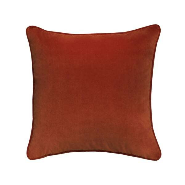 Villandry Rust, Sustainable Feather, Cushion, 55cm x 55cm - Andrew Martin Rust Velvet Plain - image 1