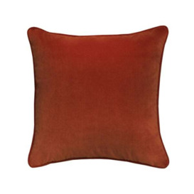 Villandry Rust, Sustainable Feather, Cushion, 55cm x 55cm - Andrew Martin Rust Velvet Plain - thumbnail 1