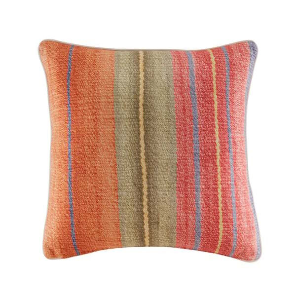 Elbrus Multi, Sustainable Feather, Cushion - Andrew Martin Multi Linen Blend Stripe - image 1