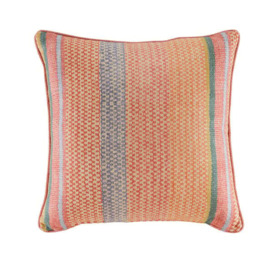 Oxus, Sustainable Feather, Cushion, Multi - Andrew Martin Linen Blend Geometric & Ikat & Kilim & Stripe