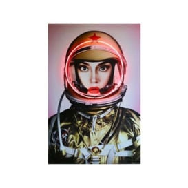 Neon - Space Girl In Gold Only 80X120, Neon Artwork, 80cm x 120cm - Andrew Martin - thumbnail 1