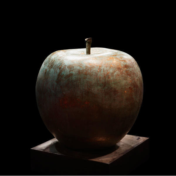 Apple Cast Bronze, Apple Sculpture, 39cm x 34cm - Andrew Martin