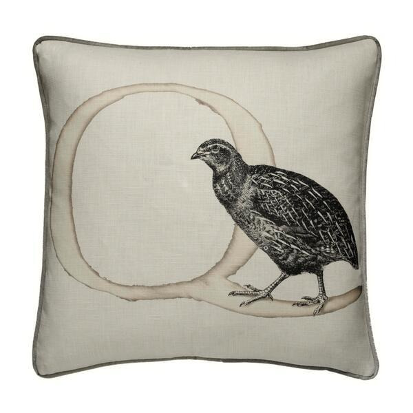 Animal Alphabet Q, Sustainable Feather, Cushion, Light Neutral - Andrew Martin