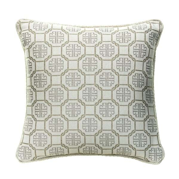 Petro Natural , Sustainable Feather, Cushion - Andrew Martin Cotton Blend & Wool Blend Geometric - image 1