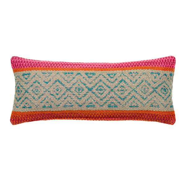 Pampas Teal , Sustainable Feather, Rectangle Cushion, 24CM X 57CM - Andrew Martin Stripe - image 1