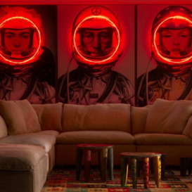 Space Man Lennon Gold , Neon Artwork , 88cm x 120cm - Andrew Martin - thumbnail 2