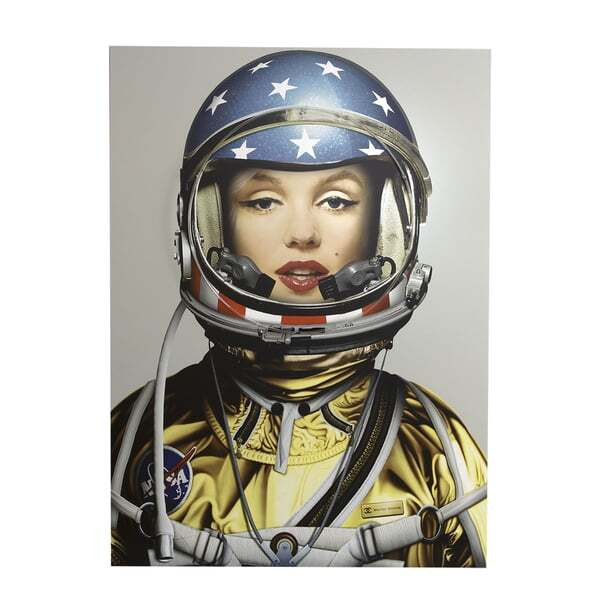 Space Girl Marilyn, Gold, Neon Artwork , 88cm x 120cm - Andrew Martin Gold - image 1