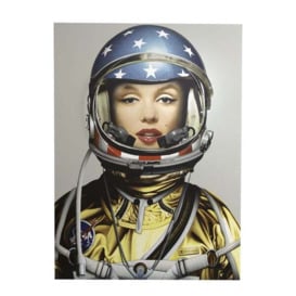 Space Girl Marilyn, Gold, Neon Artwork , 88cm x 120cm - Andrew Martin Gold - thumbnail 1