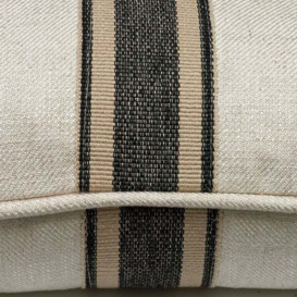 Hedgerow Medal Stripe Charcoal Tape, Sustainable Feather, Cushion - Andrew Martin Linen - thumbnail 2