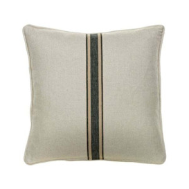 Hedgerow Medal Stripe Charcoal Tape, Sustainable Feather, Cushion - Andrew Martin Linen