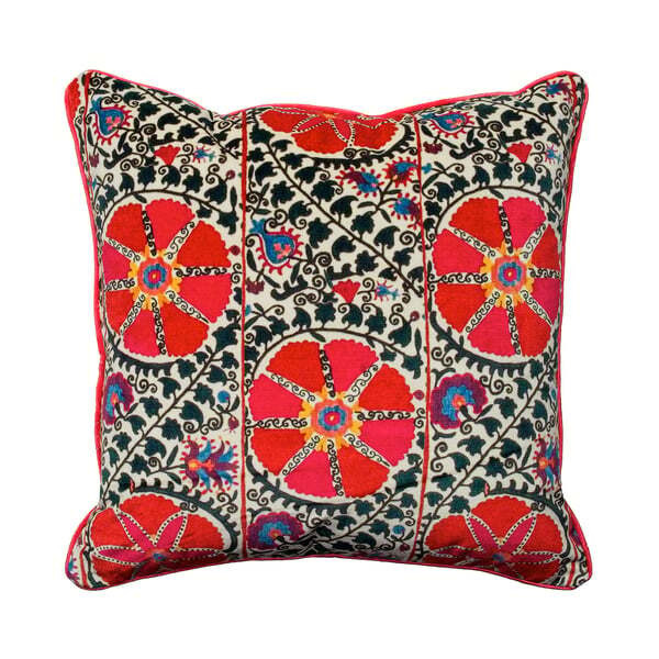 Uzbek , Sustainable Feather, Cushion, 55cm x 55cm, Coral - Andrew Martin Floral & Geometric & Paisley - image 1