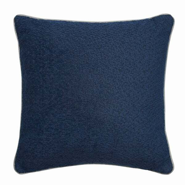 Olmo Outdoor Cushion Navy, Hollowfibre, Cushion, 55cm x 55cm - Andrew Martin Navy Plain Texture - image 1