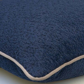 Olmo Outdoor Cushion Navy, Hollowfibre, Cushion, 55cm x 55cm - Andrew Martin Navy Plain Texture - thumbnail 2