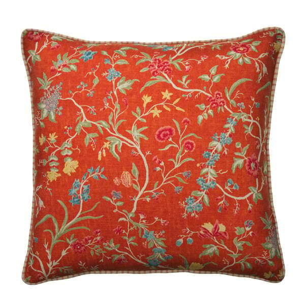 Ramble Pumpkin, Sustainable Feather, Cushion, 55cm x 55cm - Andrew Martin Pumpkin Eco-conscious & Linen & Linen Blend Floral - image 1