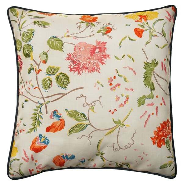 Wild Wood Ivory Outdoor, Hollowfibre, Cushion, 55cm x 55cm - Andrew Martin Ivory Outdoor Floral - image 1
