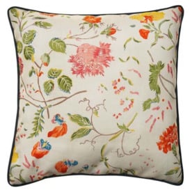 Wild Wood Ivory Outdoor, Hollowfibre, Cushion, 55cm x 55cm - Andrew Martin Ivory Outdoor Floral - thumbnail 1