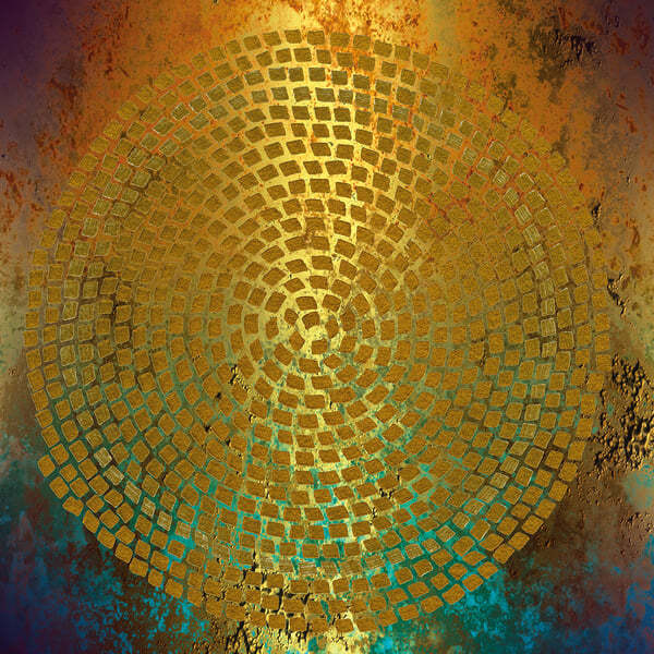 Fourth Dimension, 100cm x 100cm, Blue/Gold - Andrew Martin - image 1