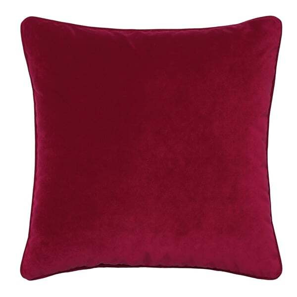 Firepit Crimson, Hollowfibre, Cushion - Andrew Martin Crimson Eco-conscious & Velvet Plain - image 1