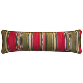 Las Salinas 4 Draught Excluder, Wool, Cushion, Red - Andrew Martin Hypoallergenic & Cotton Blend Kilim & Stripe