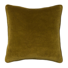 Medici Olive, Feather, Cushion - Andrew Martin Olive Eco-conscious & Cotton & Velvet Plain