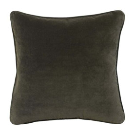 Medici Charcoal, Sustainable Feather, Cushion - Andrew Martin Charcoal Eco-conscious & Cotton & Velvet Plain