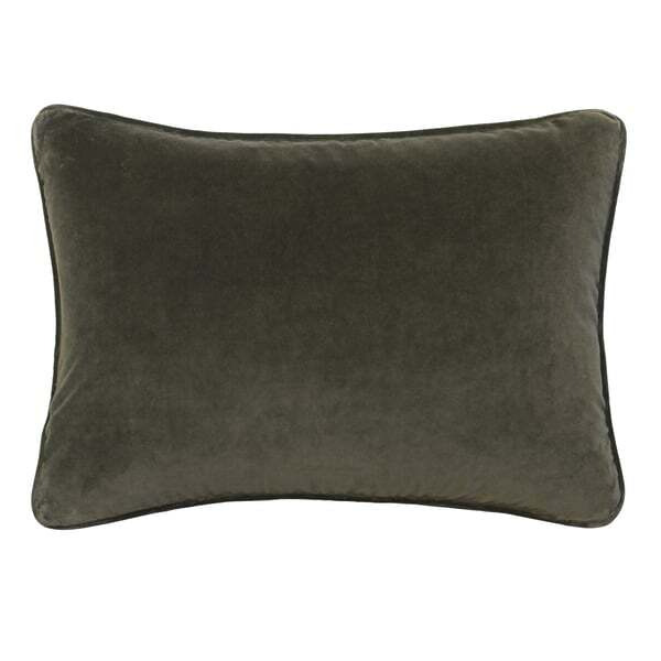 Medici Charcoal, Sustainable Feather, Cushion - Andrew Martin Charcoal Eco-conscious & Cotton & Velvet Plain - image 1