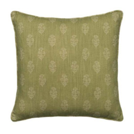 Buttercup Leaf , Sustainable Feather, Cushion - Andrew Martin Eco-conscious & Cotton & Cotton Blend & Linen & Linen Blend Floral