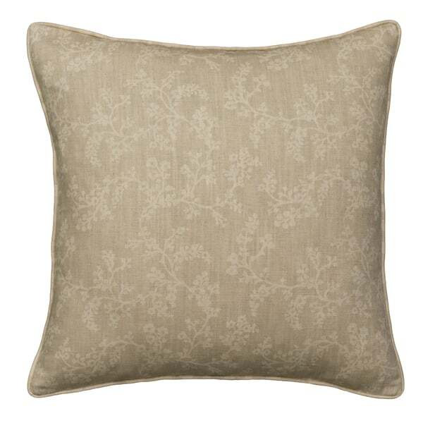 Vine Stone, Sustainable Feather, Cushion - Andrew Martin Stone Cotton & Cotton Blend & Linen & Linen Blend Floral - image 1