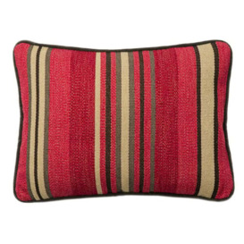 Portscato Plume, Sustainable Feather, Cushion, 55CM X 40CM, Red - Andrew Martin Wool Blend Stripe