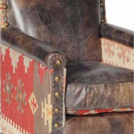 Marlborough, Chair, Kilim Fudge, Brown/Red/Patterned - Andrew Martin Leather - thumbnail 2