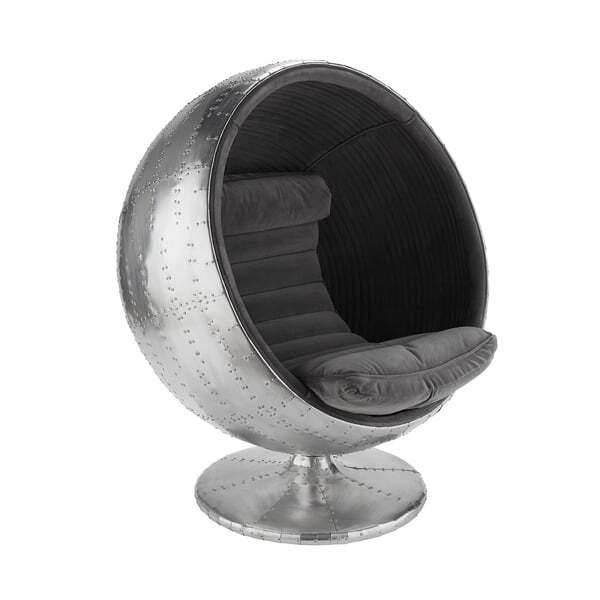 Pod Spitfire, Chair, Silver/Grey/Metallic - Andrew Martin Velvet - image 1