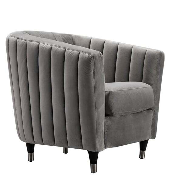 Kingsley, Chair, Grey - Andrew Martin Velvet - image 1