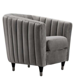 Kingsley, Chair, Grey - Andrew Martin Velvet