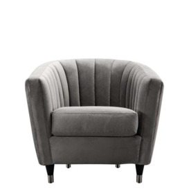 Kingsley, Chair, Grey - Andrew Martin Velvet - thumbnail 2