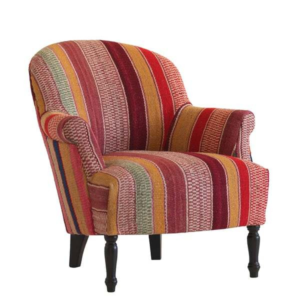 Victoria Andean, Armchair, Gold/Multicoloured/Orange - Andrew Martin Wool - image 1