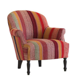 Victoria Andean, Armchair, Gold/Multicoloured/Orange - Andrew Martin Wool
