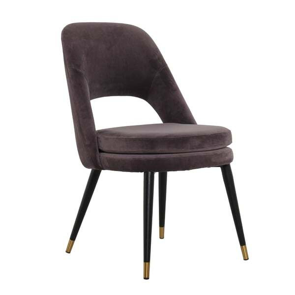 Dash, Dining Chair, Brown/Purple/Grey - Andrew Martin Velvet - image 1