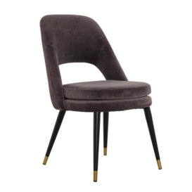 Dash, Dining Chair, Brown/Purple/Grey - Andrew Martin Velvet - thumbnail 1